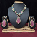 JCM Gold Plated Crystal Stone Necklace Set