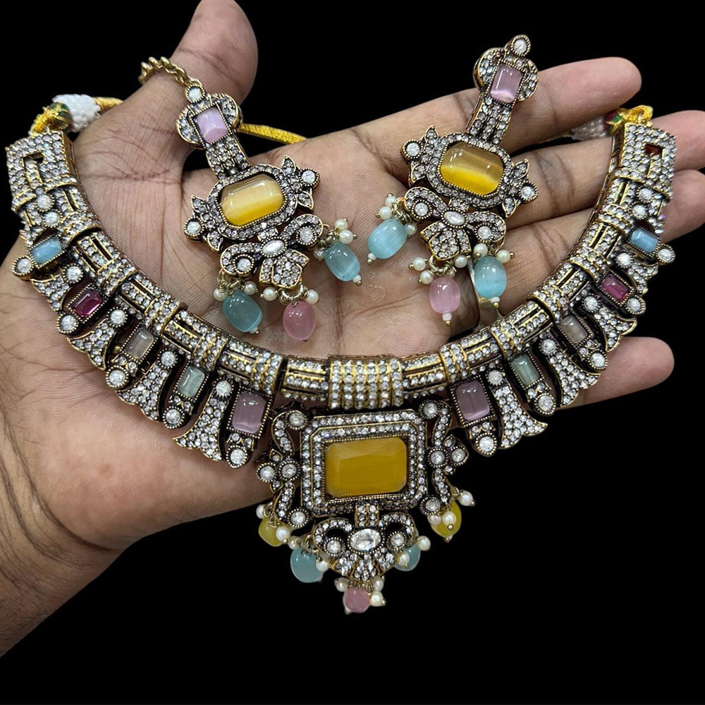 JCM Gold Plated Austrain Stone Necklace Set
