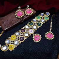 JCM Gold Plated Crystal Stone Choker Necklace Set