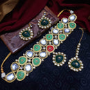 JCM Gold Plated Crystal Stone Choker Necklace Set