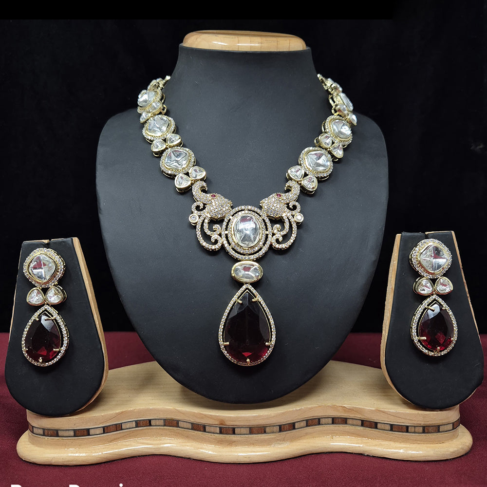 JCM Gold Plated Crystal And Austrain Stone Necklace Set