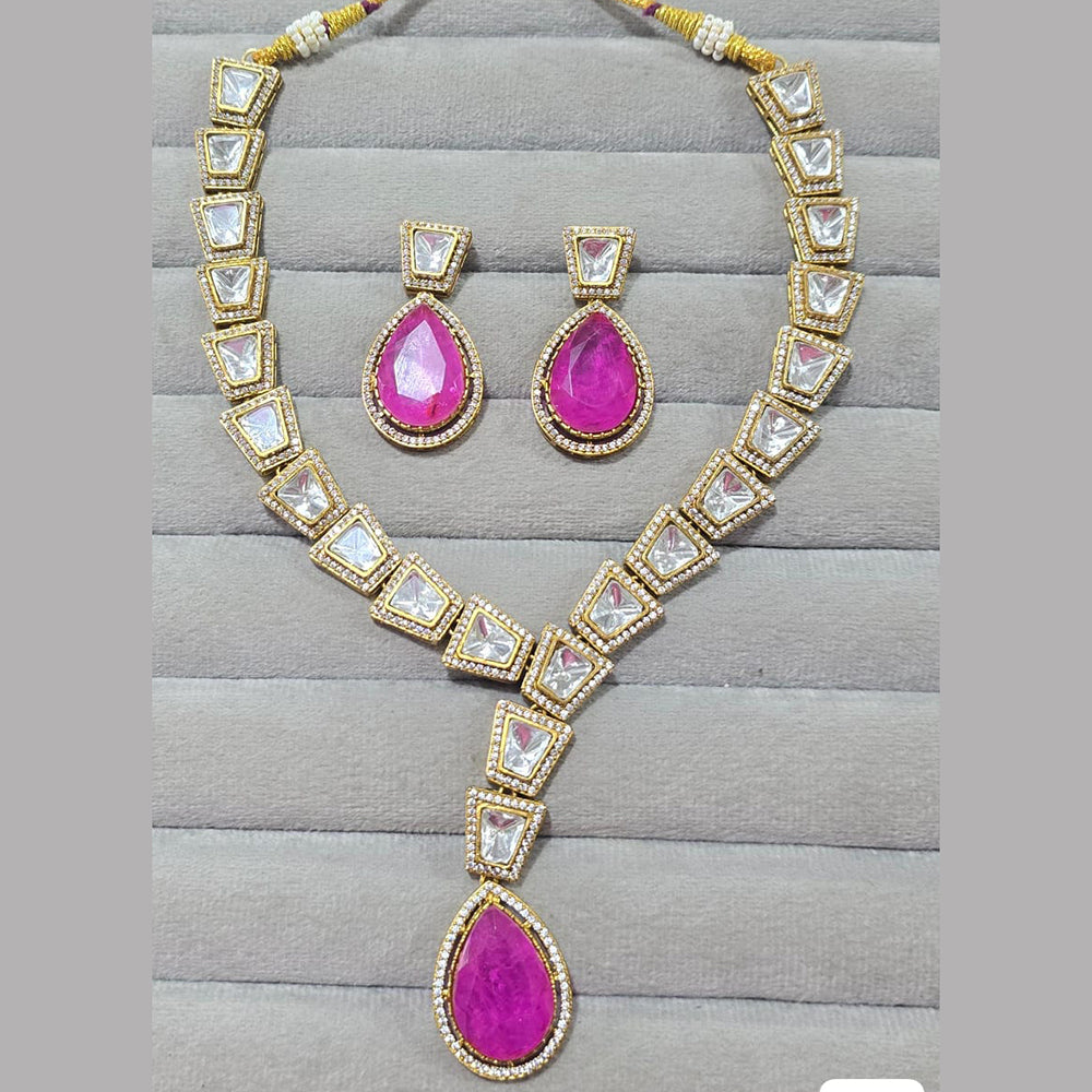 JCM Gold Plated Crystal And Austrain Stone Necklace Set