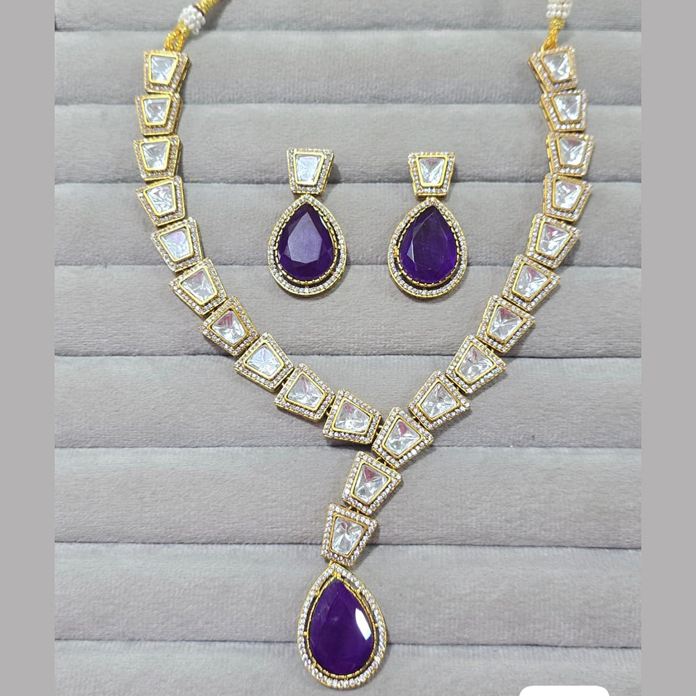 JCM Gold Plated Crystal And Austrain Stone Necklace Set