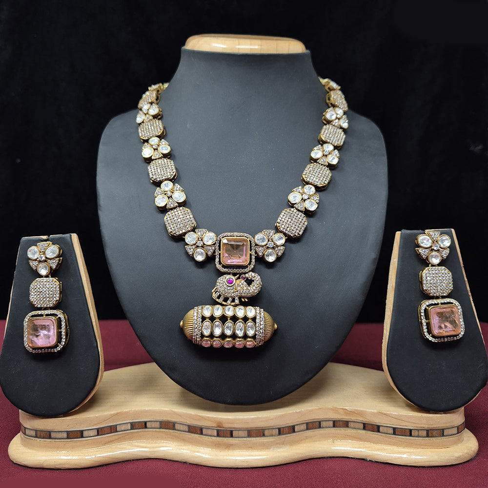 JCM Gold Plated Crystal And Austrain Stone Necklace Set