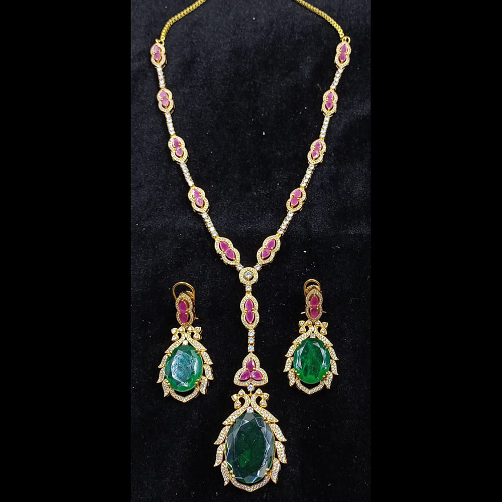 JCM Gold Plated Crystal And Austrain Stone Necklace Set