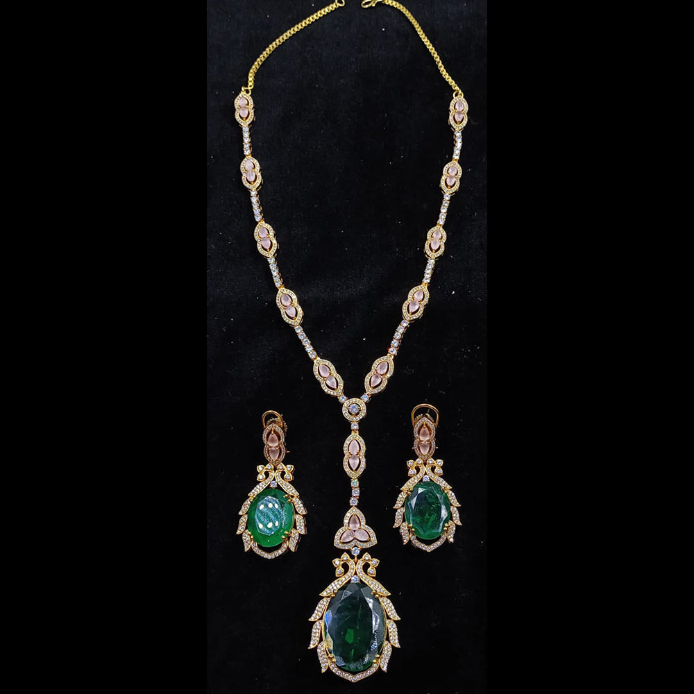JCM Gold Plated Crystal And Austrain Stone Necklace Set