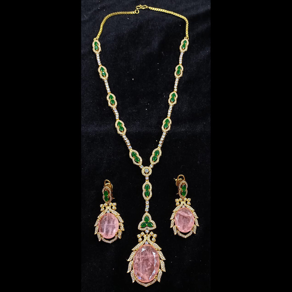 JCM Gold Plated Crystal And Austrain Stone Necklace Set