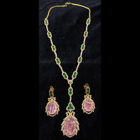 JCM Gold Plated Crystal And Austrain Stone Necklace Set