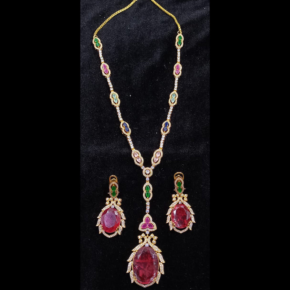 JCM Gold Plated Crystal And Austrain Stone Necklace Set