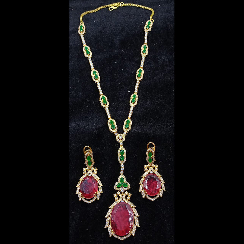 JCM Gold Plated Crystal And Austrain Stone Necklace Set