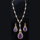 JCM Gold Plated Crystal And Austrain Stone Necklace Set