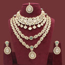 JCM Gold Plated  Kundan Stone Double Necklace Set