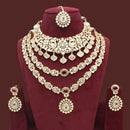 JCM Gold Plated  Kundan Stone Double Necklace Set