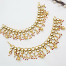 JCM Gold Plated Kundan Stone And  Pearls Kanchain