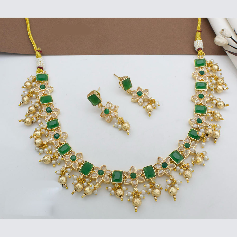 JCM Gold Plated Crystal Stone Necklace Set