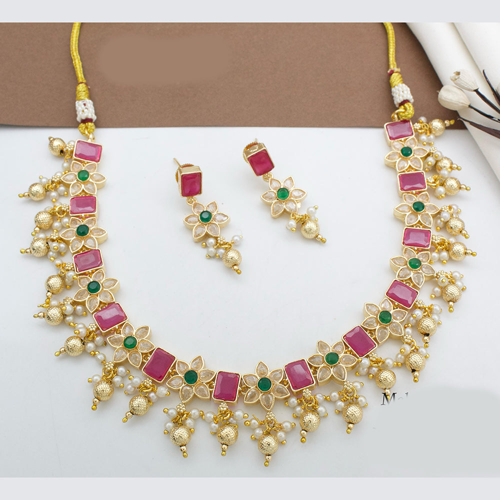JCM Gold Plated Crystal Stone Necklace Set