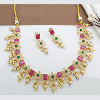 JCM Gold Plated Crystal Stone Necklace Set