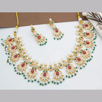 JCM Gold Plated Crystal And Pota Stone Necklace Set