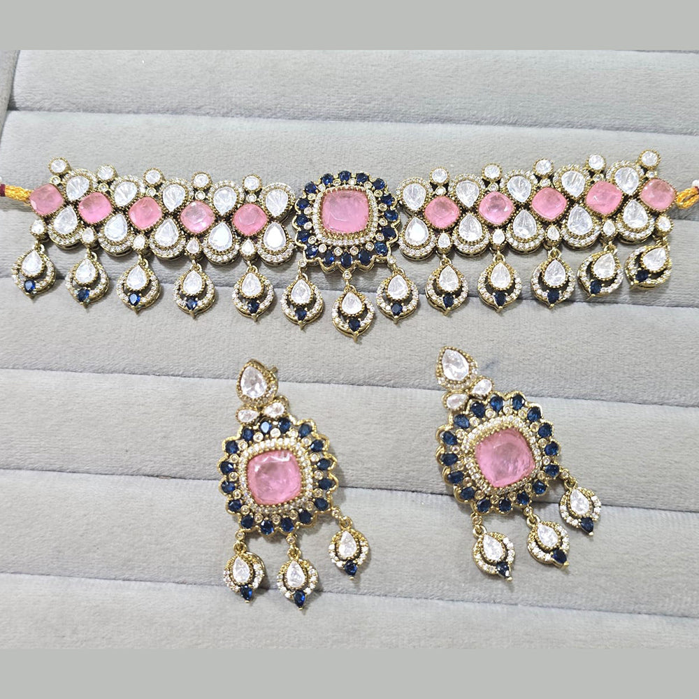 JCM Royal Radiance Gold Plated Crystal Stone Necklace Set