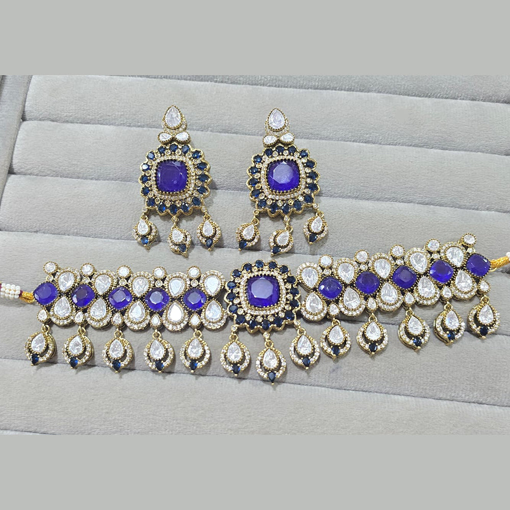 JCM Royal Radiance Gold Plated Crystal Stone Necklace Set