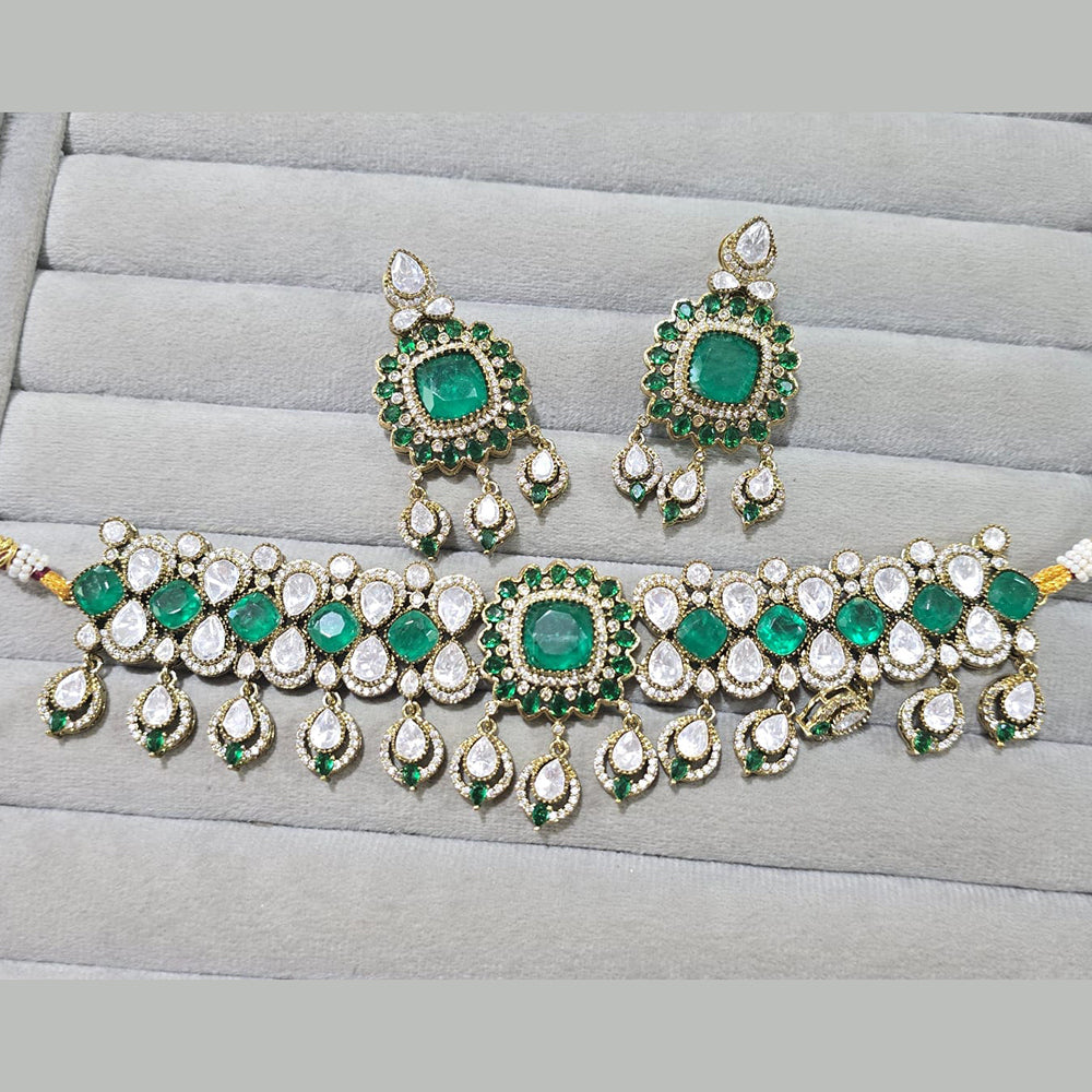JCM Royal Radiance Gold Plated Crystal Stone Necklace Set
