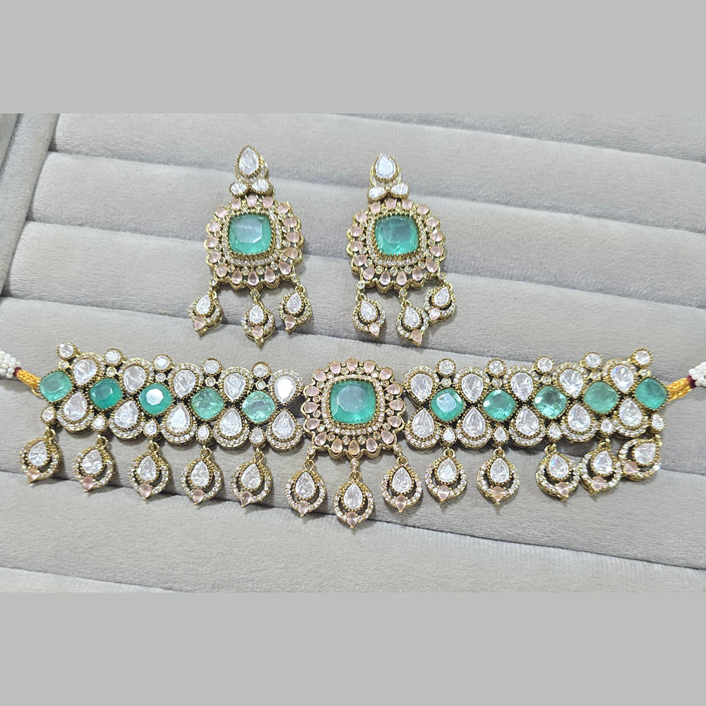 JCM Royal Radiance Gold Plated Crystal Stone Necklace Set