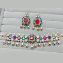 JCM Royal Radiance Gold Plated Crystal Stone Necklace Set