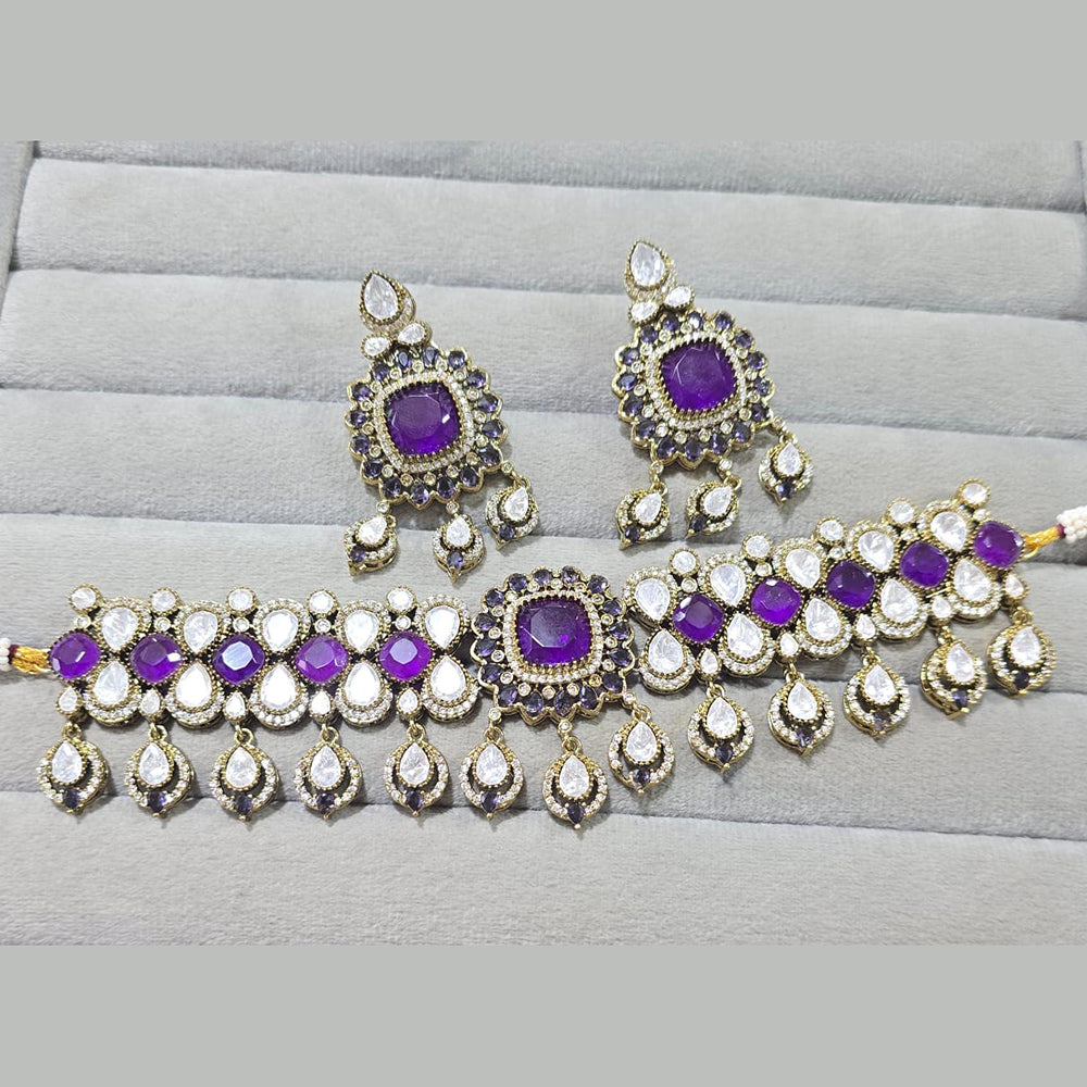 JCM Royal Radiance Gold Plated Crystal Stone Necklace Set