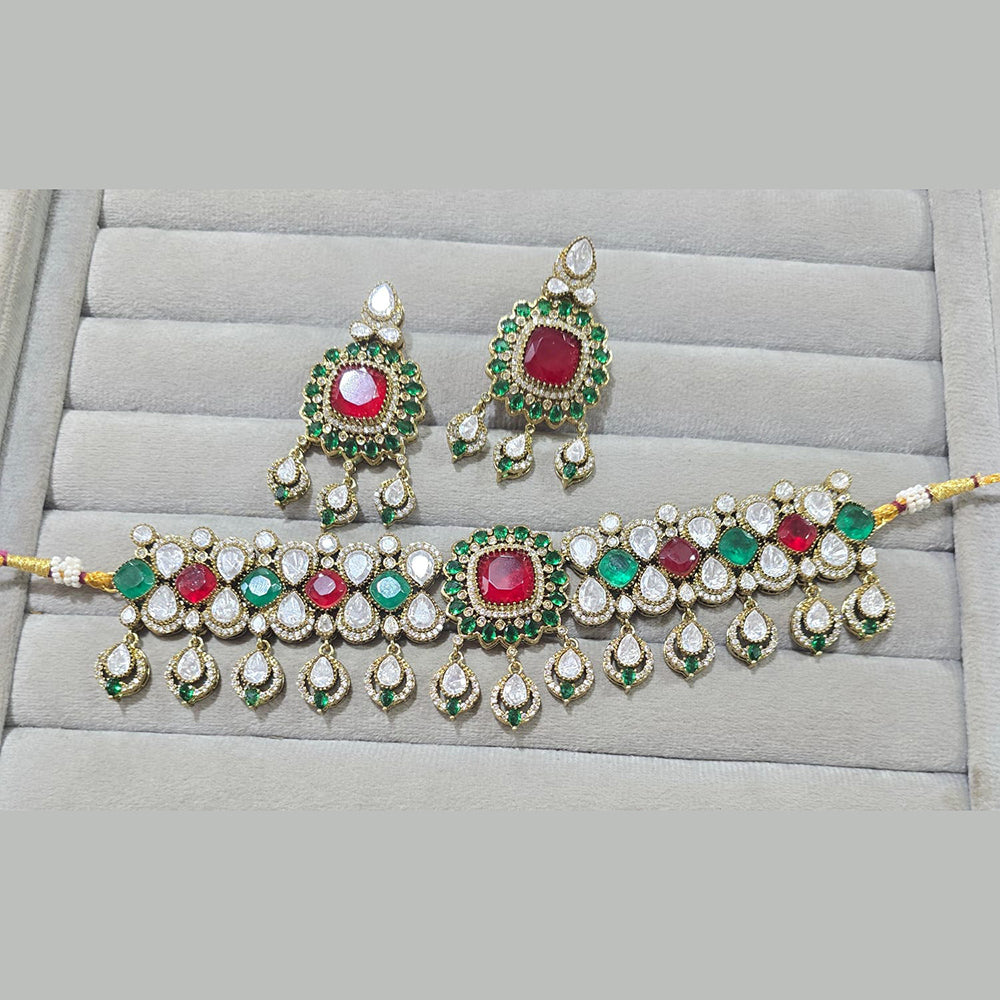 JCM Royal Radiance Gold Plated Crystal Stone Necklace Set