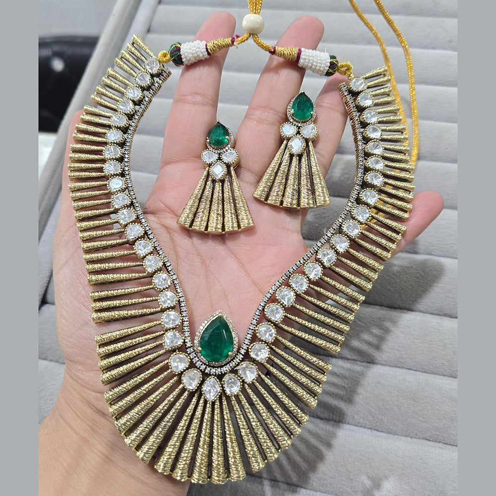 JCM Gold Plated Modern EleganceParty Wear Crystal Necklace Set