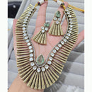 JCM Gold Plated Modern EleganceParty Wear Crystal Necklace Set