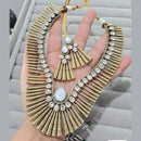 JCM Gold Plated Modern EleganceParty Wear Crystal Necklace Set