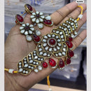 JCM Gold Plated Kundan And Pota Stone Necklace Set