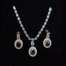 JCM Silver Plated American Diamonds Necklace Set