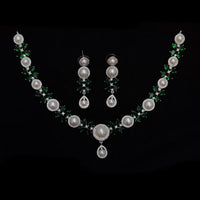 JCM American Diamond And Pearls Necklace Set