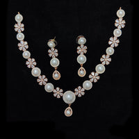 JCM American Diamond And Pearls Necklace Set