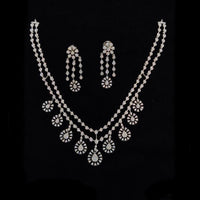 JCM Silver Plated American Diamonds Necklace Set