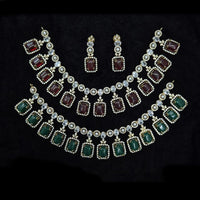 JCM Silver Plated American Diamonds Necklace Set