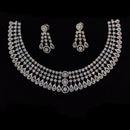JCM Silver Plated American Diamonds Necklace Set