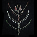 JCM Silver Plated American Diamonds Necklace Set