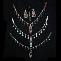 JCM Silver Plated American Diamonds Necklace Set