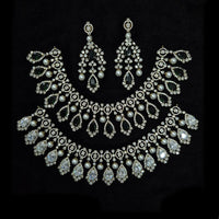 JCM Silver Plated American Diamonds Necklace Set