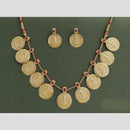 JCM Gold Plated Pota Stone Temple Necklace Set