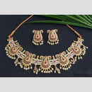 JCM Gold Plated Pota Stone And Austrian Stone Necklace Set