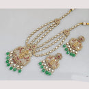 JCM Cultural Elegance Gold Plated Multi-Layer Kundan & Beads Long Necklace Set