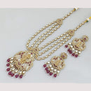 JCM Cultural Elegance Gold Plated Multi-Layer Kundan & Beads Long Necklace Set