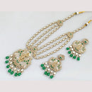 JCM Cultural Elegance Gold Plated Multi-Layer Kundan & Beads Long Necklace Set