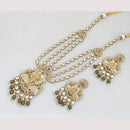 JCM Cultural Elegance Gold Plated Multi-Layer Kundan & Beads Long Necklace Set