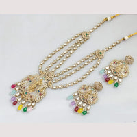 JCM Cultural Elegance Gold Plated Multi-Layer Kundan & Beads Long Necklace Set