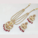 JCM Cultural Elegance Gold Plated Multi-Layer Kundan & Beads Long Necklace Set